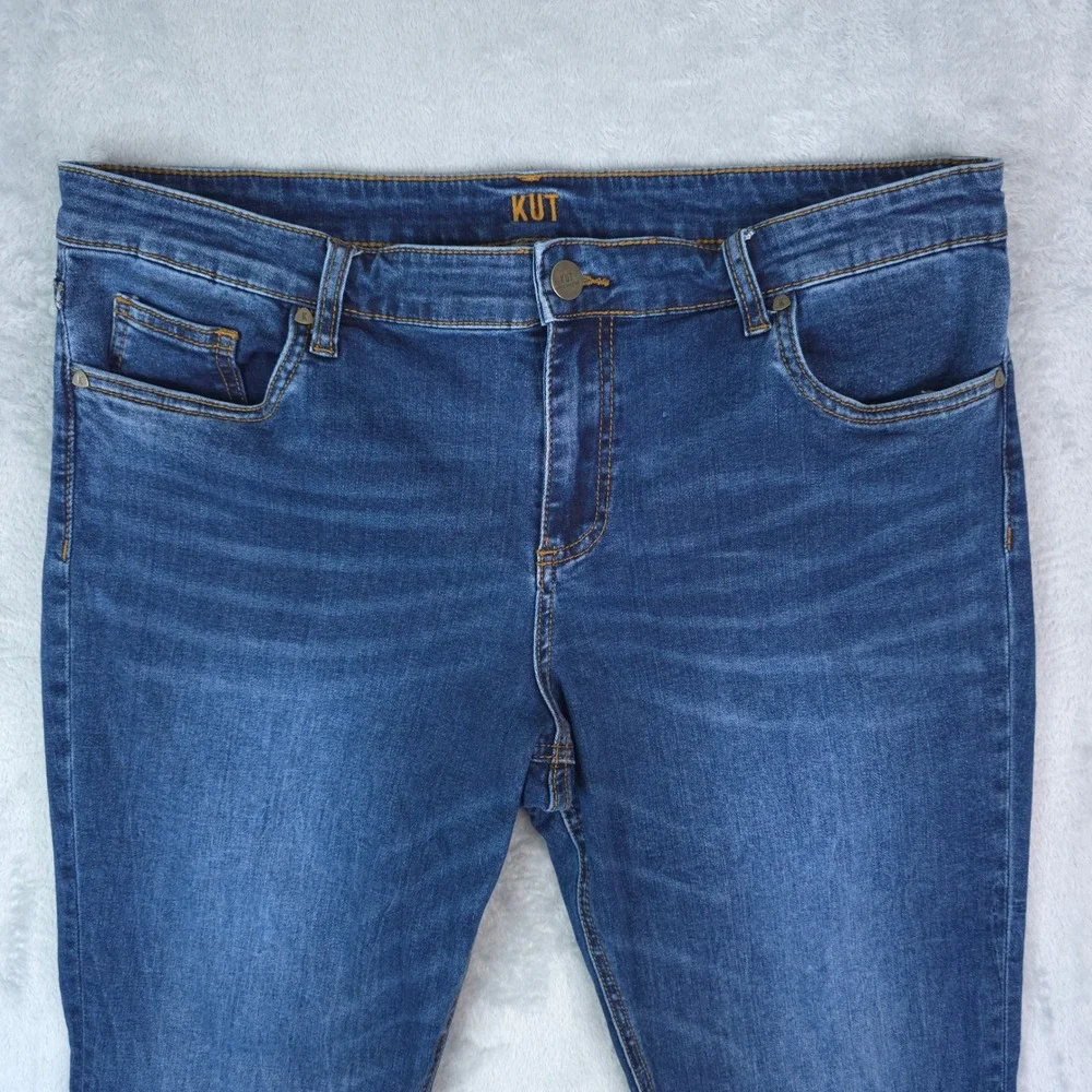 KUT from the Kloth‎ Jeans Womens 14 Blue Slouchy Boyfriend Dark Wash Whiskering